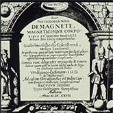 Front page of the William Gilbert's book ' De Magnete' from 1600. 