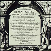 Front page of the William Gilbert's book ' De Magnete' from 1600.