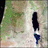 Satelite image of the Dead Sea.