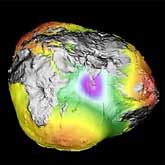 An uneven distribution of mass inside the Earth. The Earth's gravity field is not uniform - that is, it has 'lumps.' GRACE maps out the precise location and size of these lumps, enabling greater understanding of the structure of the Earth.