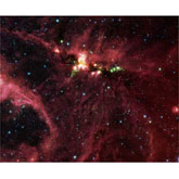 Using infrared technology, NASA's Spitzer Space Telescope reveals a stellar nursery called DR21.
